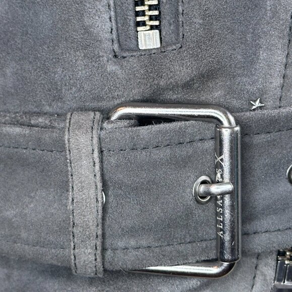 All Saints Grey Suede Jacket - Picture 9 of 12